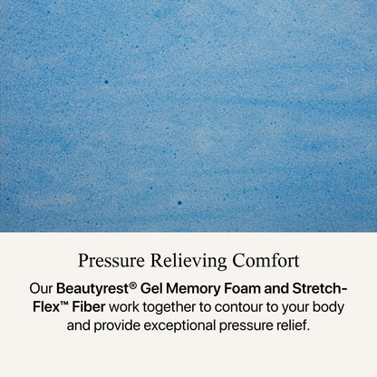 Close-up view of the gel memory foam in the Beautyrest Select mattress ||feel: Medium