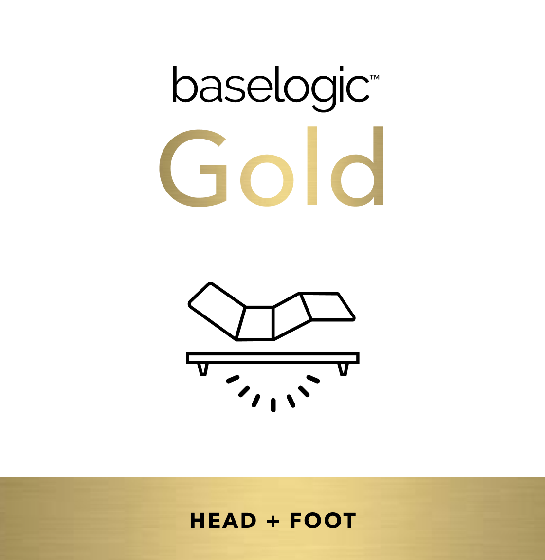 baselogic Gold model iconography with "head + foot" text below it.