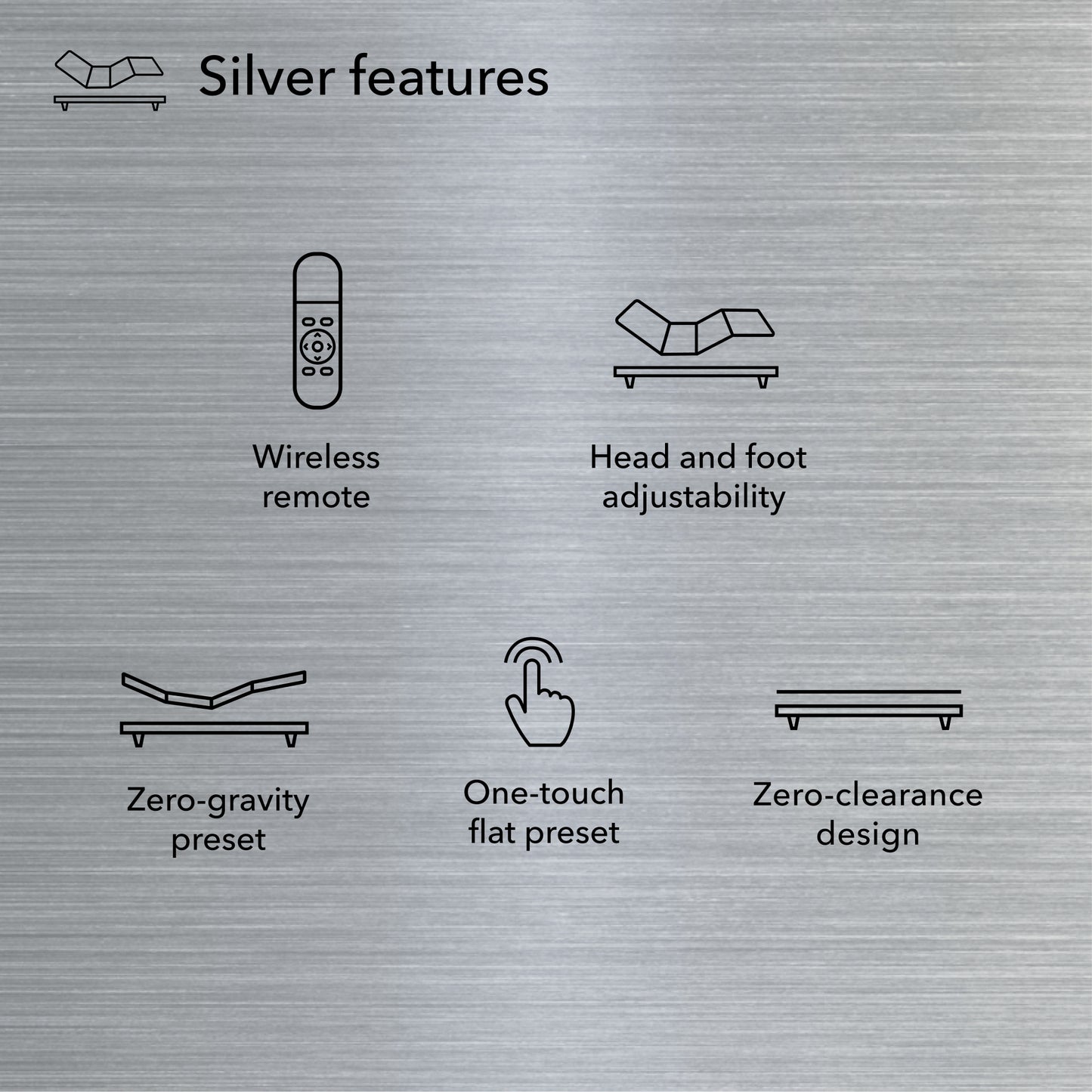 Diagram of Baselogic Silver Adjustable Base showing its features || level: Silver
