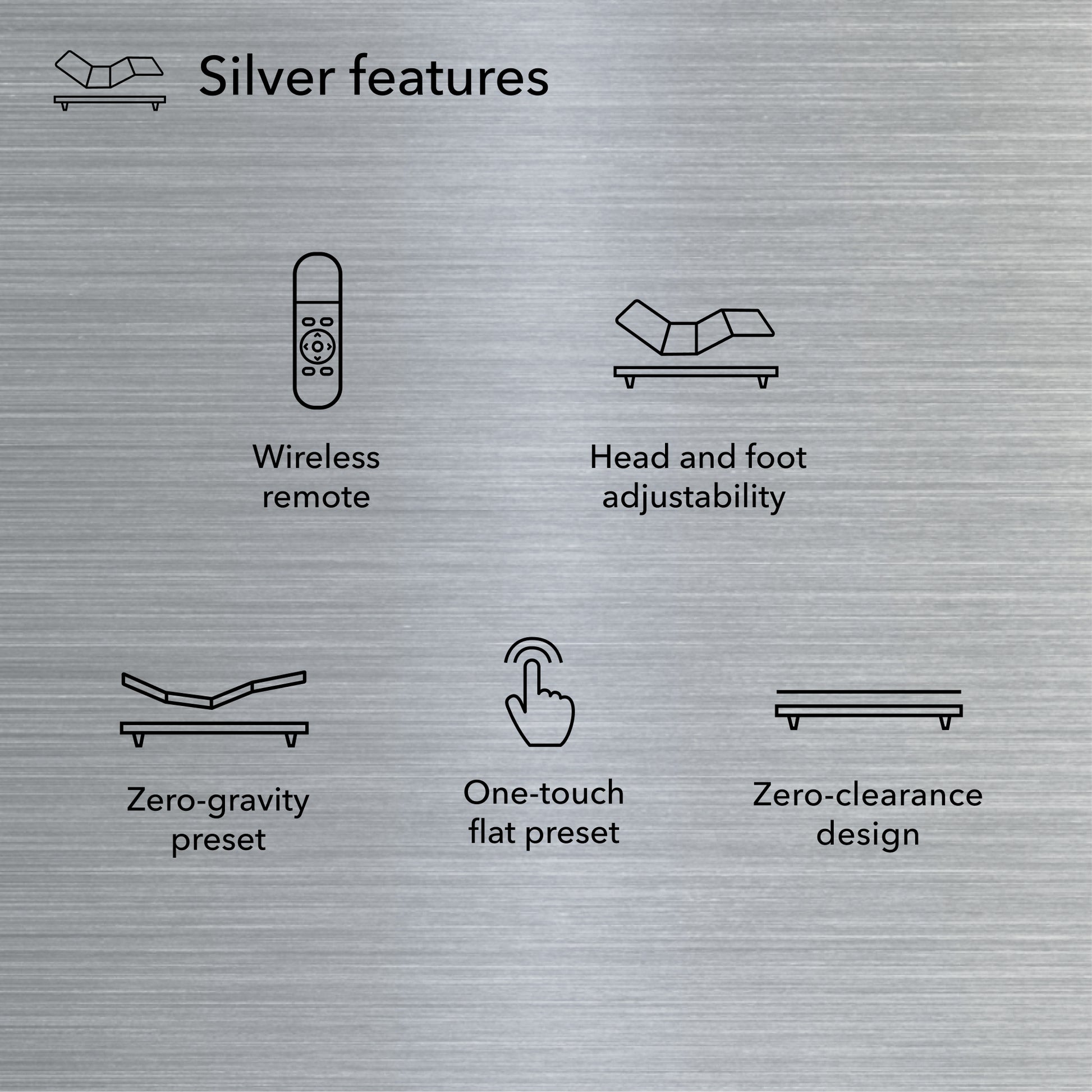 Diagram of Baselogic Silver Adjustable Base showing its features || level: Silver
