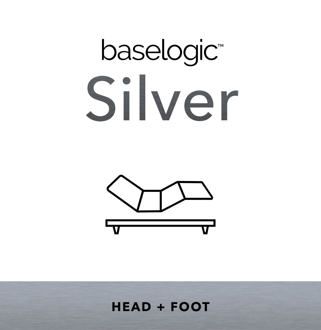 baselogic Silver model iconography with "head + foot" text below it.