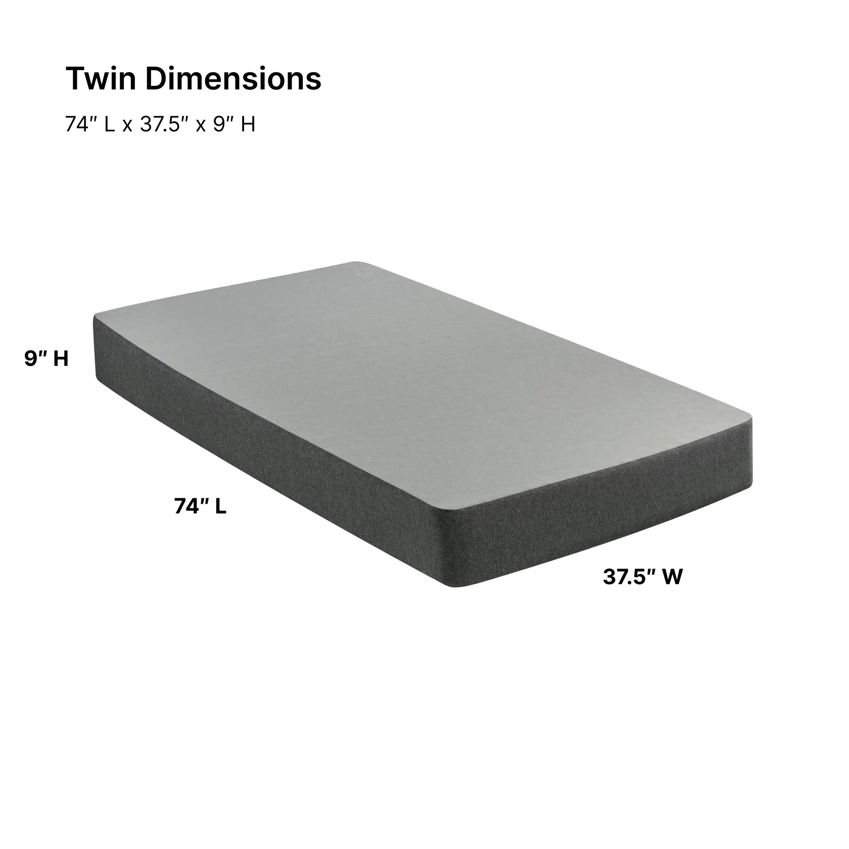 Twin Beautyrest flat foundation on a white background